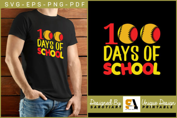 Celebrating Milestones with the 100 Days of School Softball Gaming Shirt Design