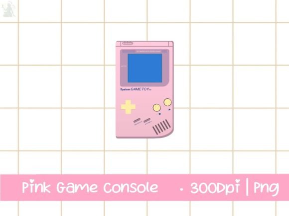 Pink Gaming Console Clipart Design