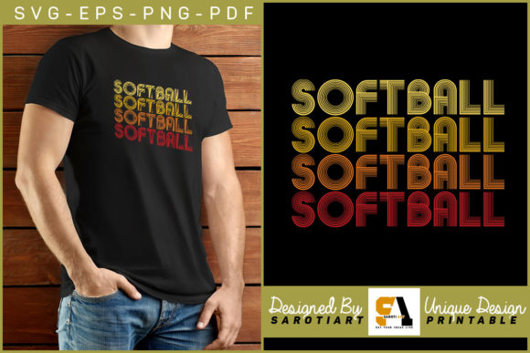 Softball Vintage Retro Gaming Art for Fans